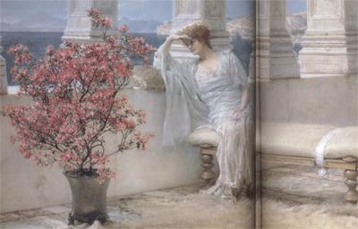 Alma-Tadema, Sir Lawrence Her Eyes Are with her Thoughts and They Are Far Away (mk23) oil painting image